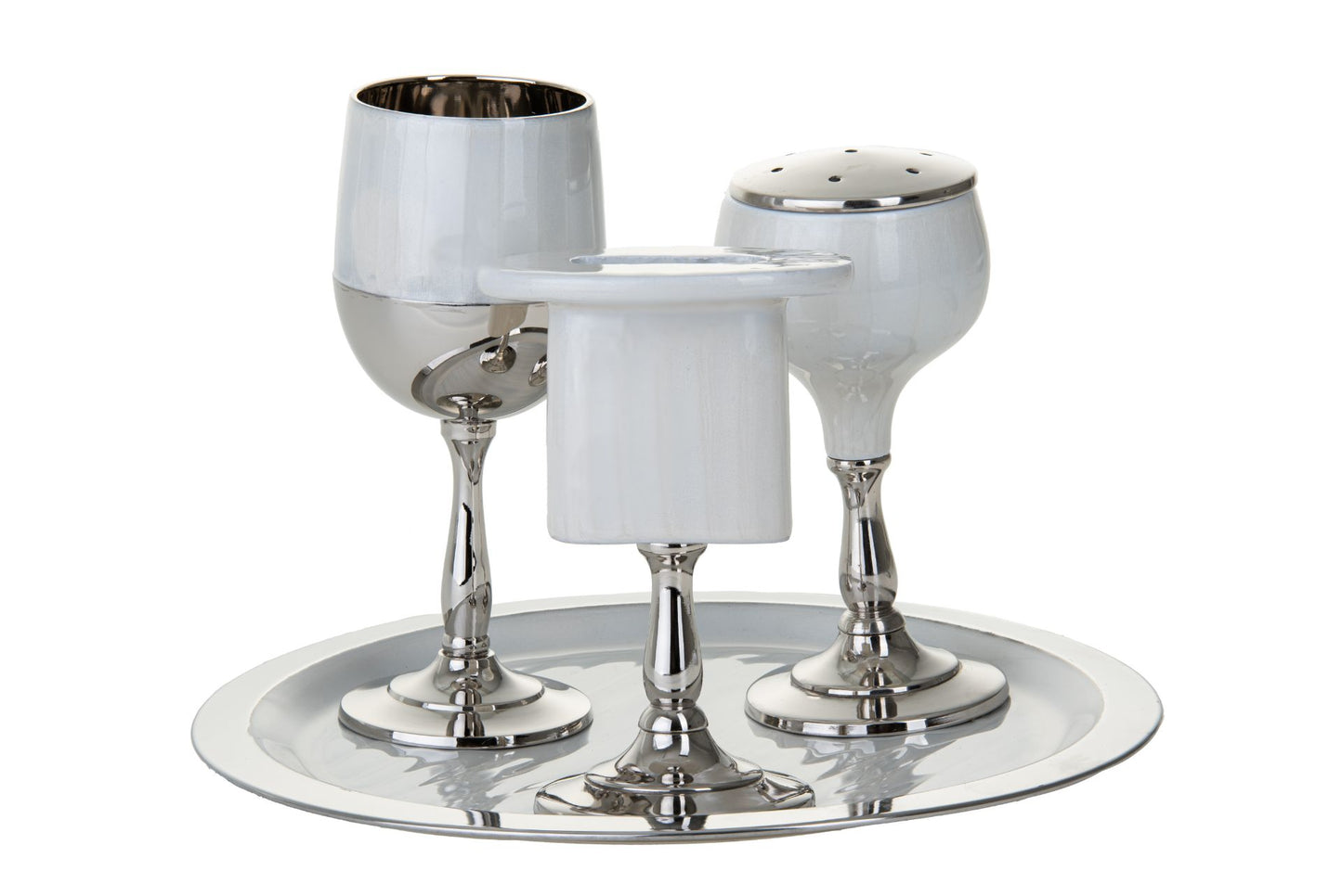White and Silver Havdala Set