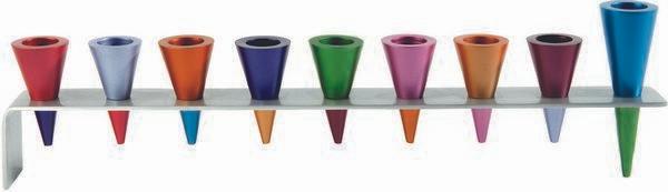 Silver Cone Metal Menorah