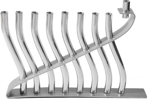 Emanuel Anodized Wave Menorah-Blue