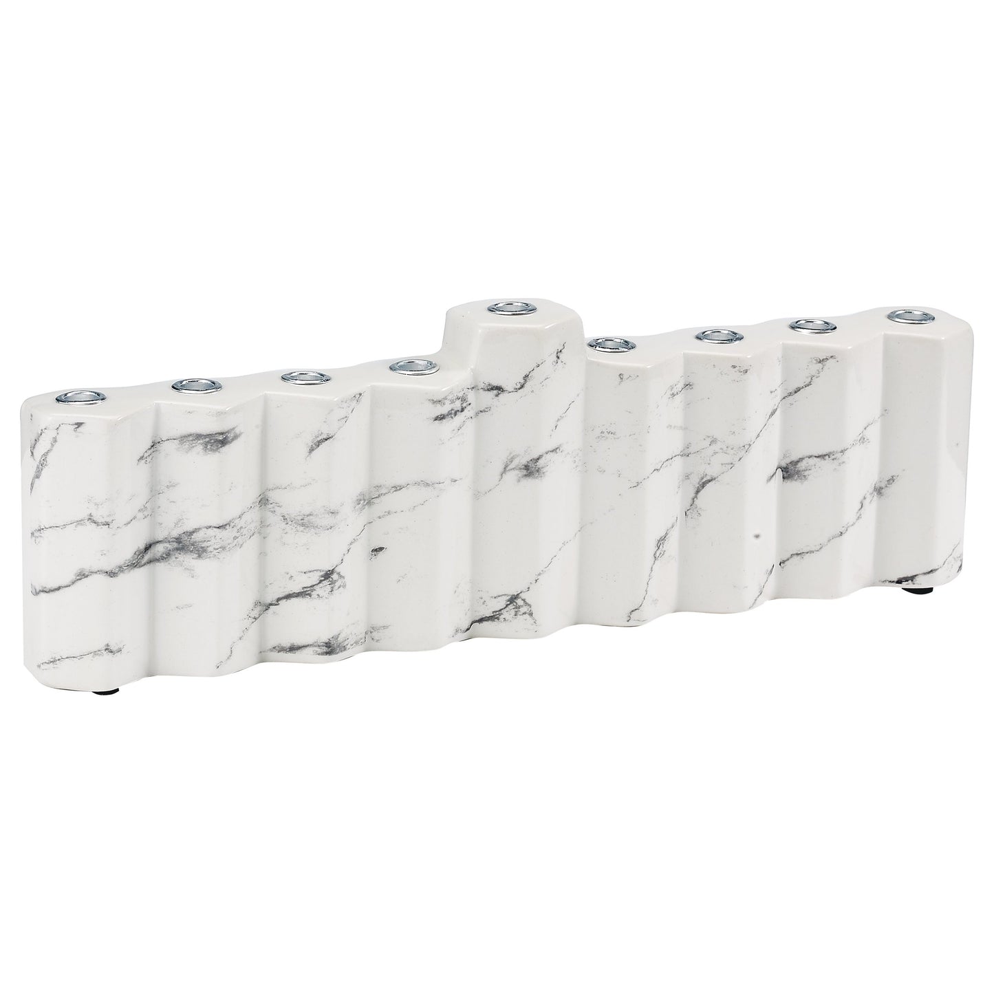 Black Marble Hexagon Menorah