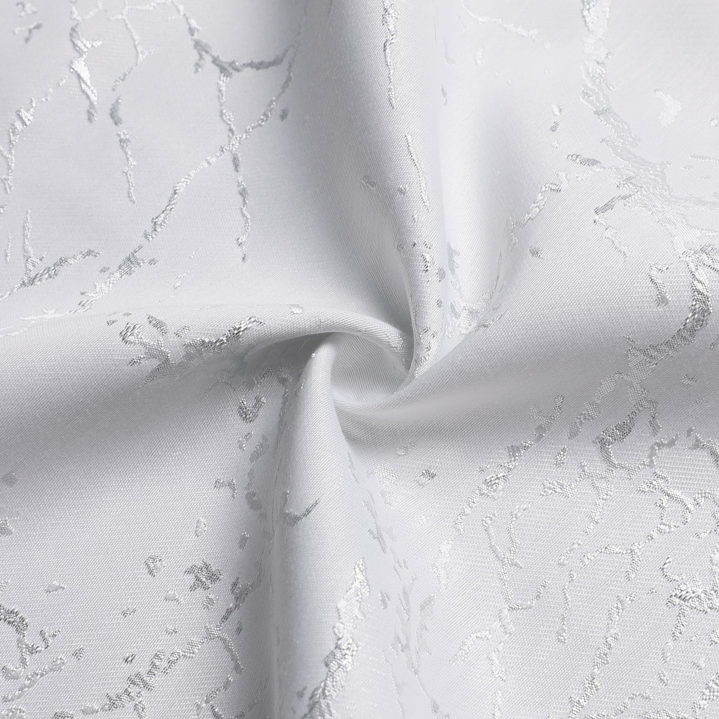 White/Silver Marble Jacquard Tablecloth #1306