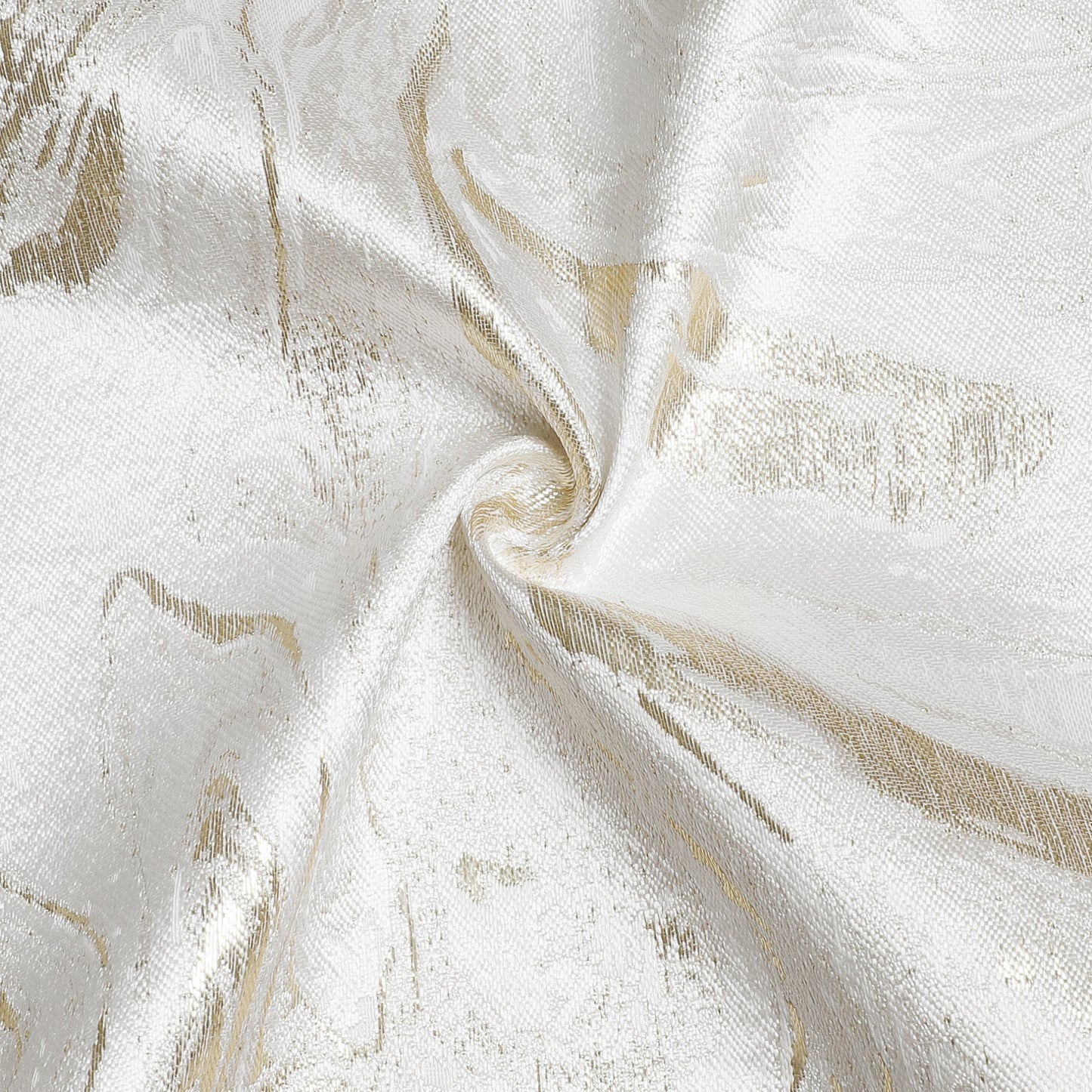 White and Gold Wave Jacquard Tablecloth #1327