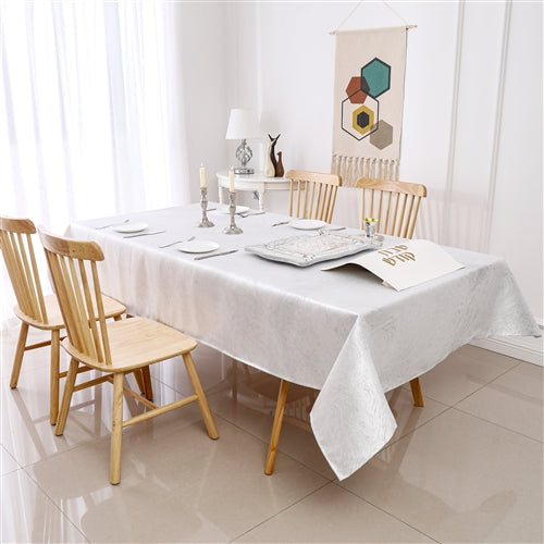Forest White Jacquard Tablecloth #1351