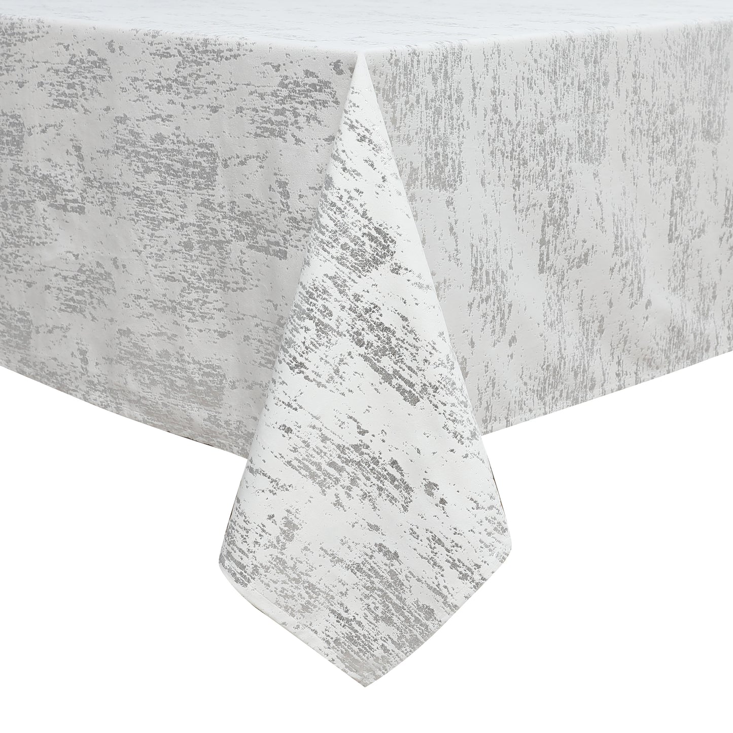 White/Silver Mosaic Velvet Tablecloth #1403