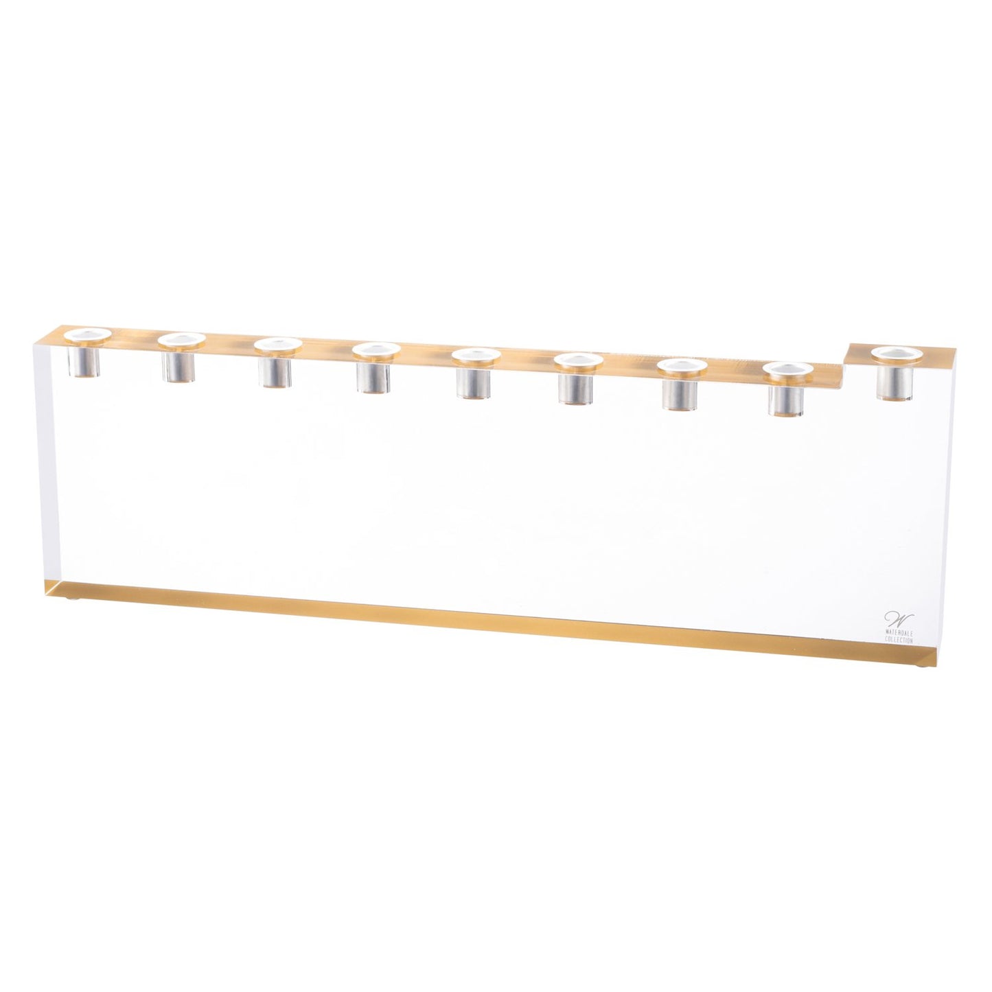 Modern Metallic Stripe Lucite Menorah