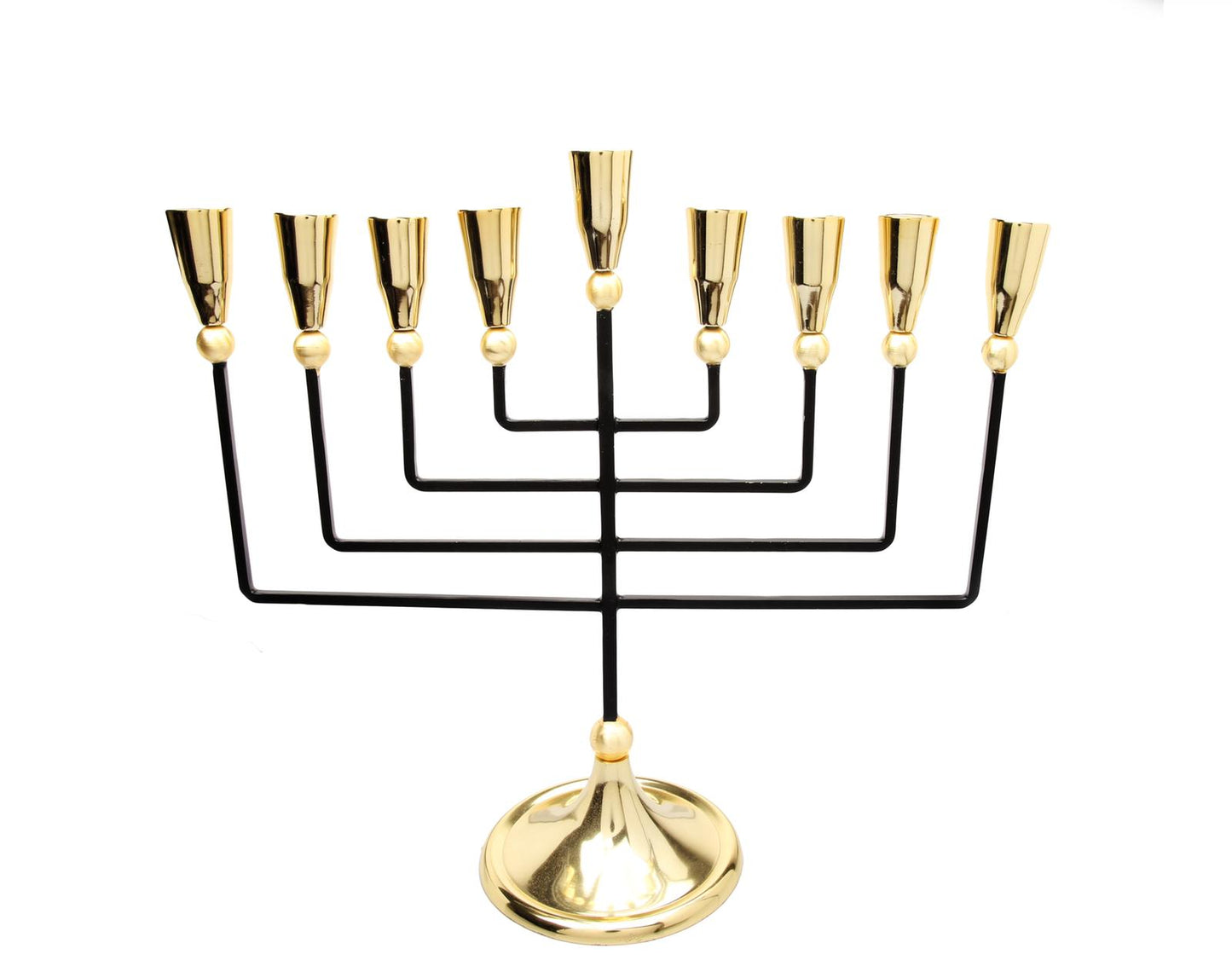 Black and Gold Pointed Menorah