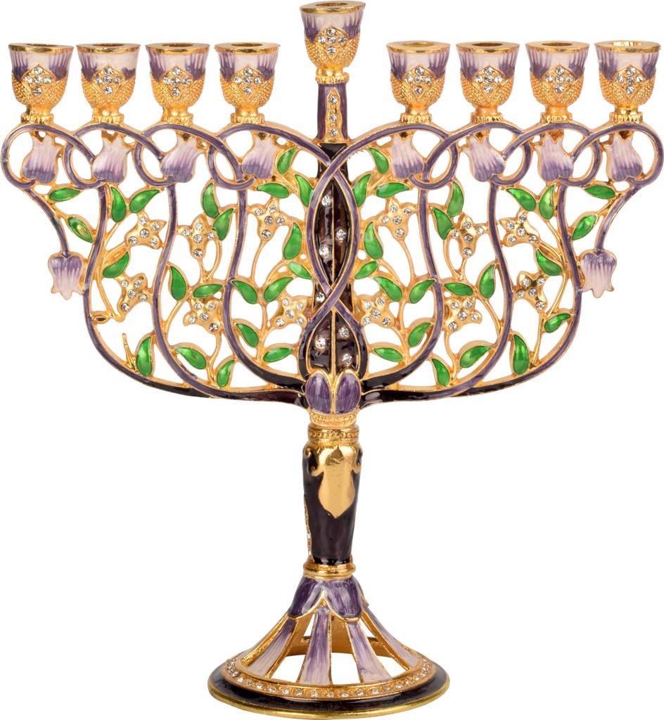 Jeweled Flowered Branch Menorah