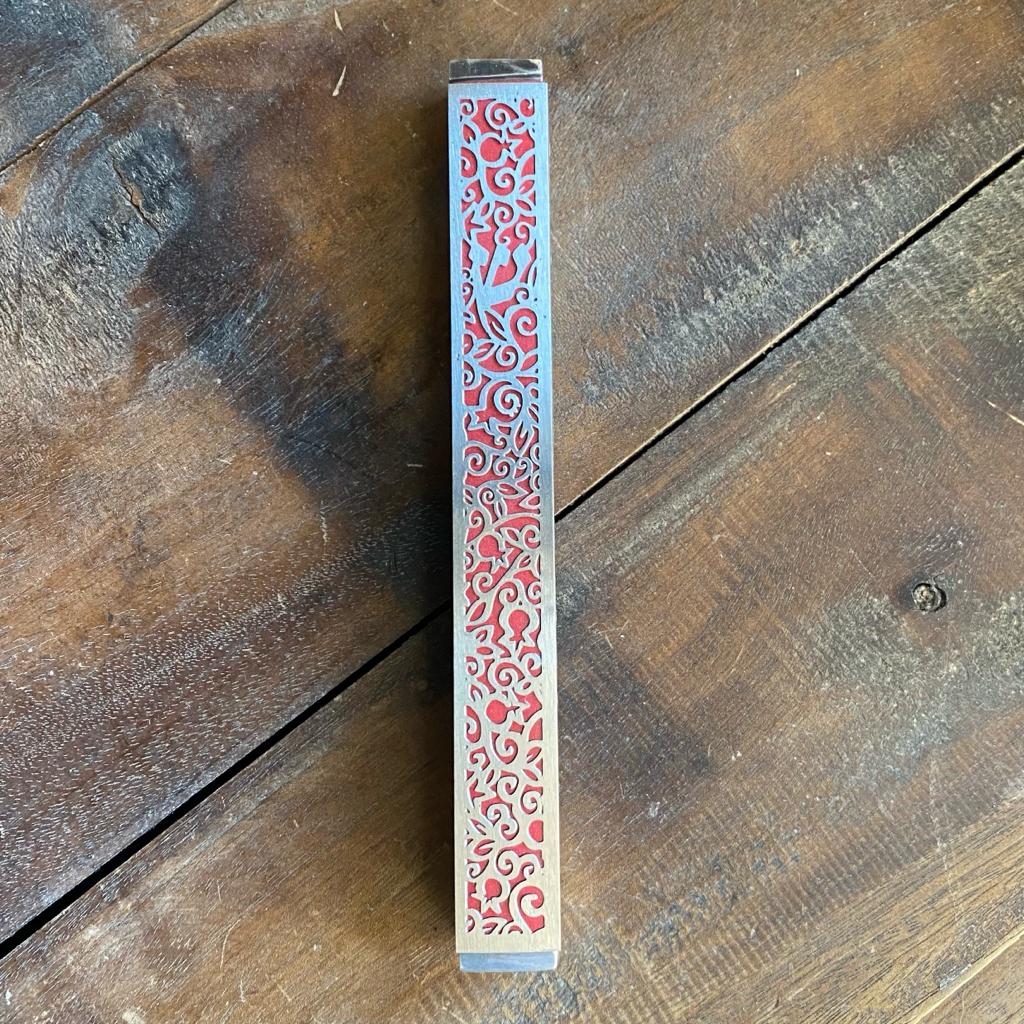 Emanuel Metal Cutout Mezuzah Case