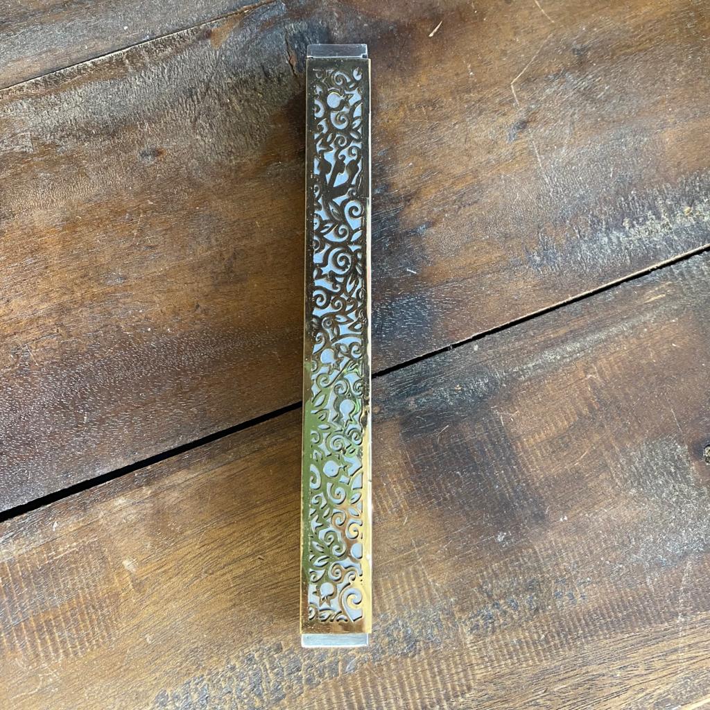 Emanuel Metal Cutout Mezuzah Case