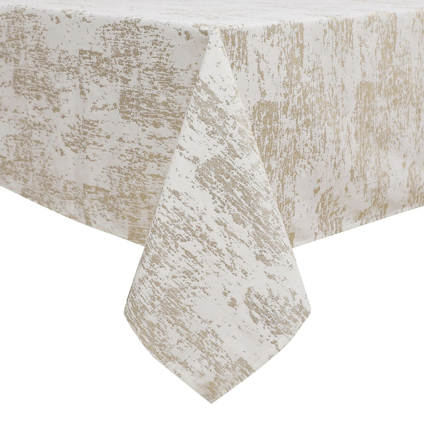 White/Gold Mosaic Velvet Tablecloth #1402