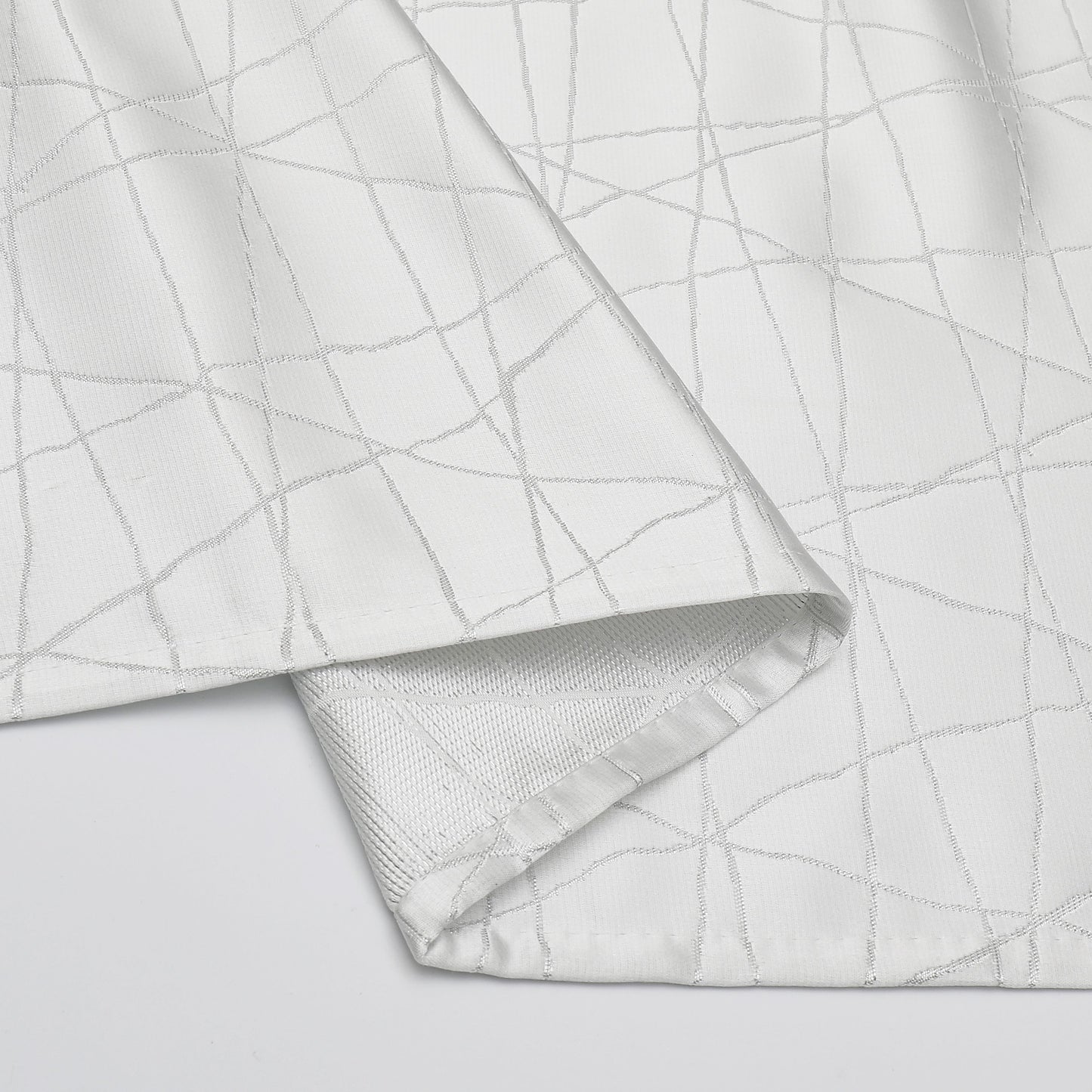 White/Silver Rays Jacquard Tablecloth #1333