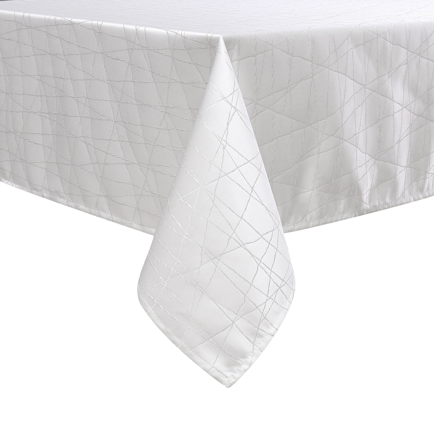 White/Silver Rays Jacquard Tablecloth #1333