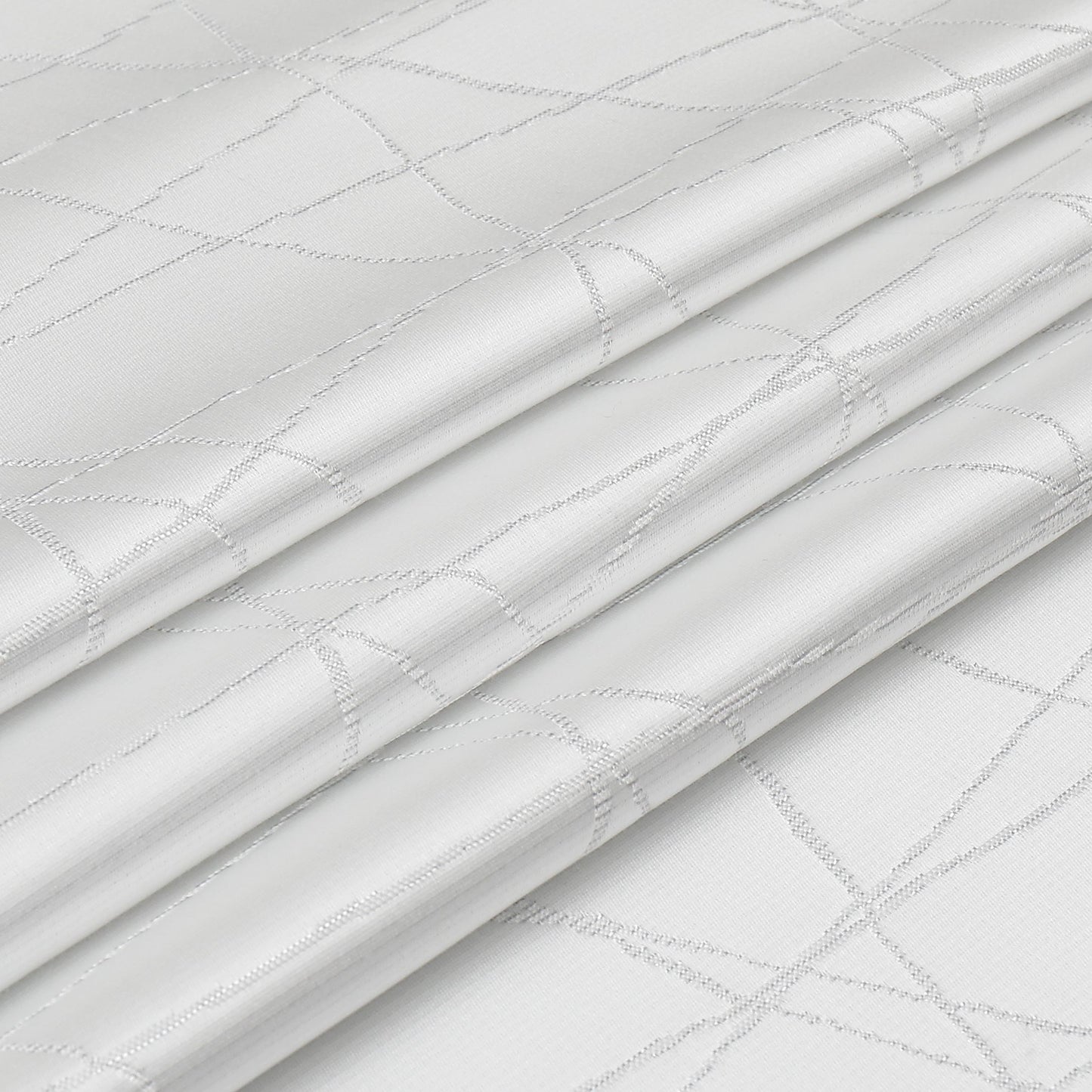 White/Silver Rays Jacquard Tablecloth #1333