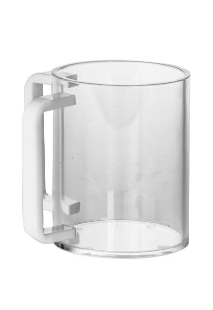 Lucite Wash Cup with White Handles