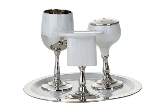 White and Silver Havdala Set