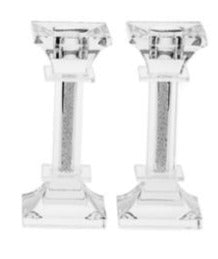 Crystal and Stone Candlesticks