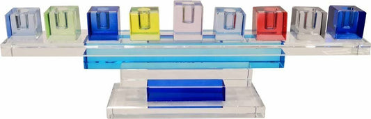Crystal Cube Menorah—Multicolored