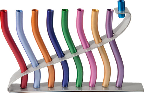 Emanuel Anodized Wave Menorah-Multi
