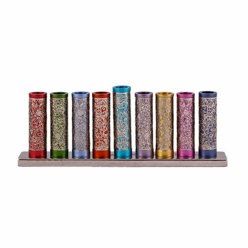 Emanuel Cylinder Metal Cutout Menorah-Multicolor
