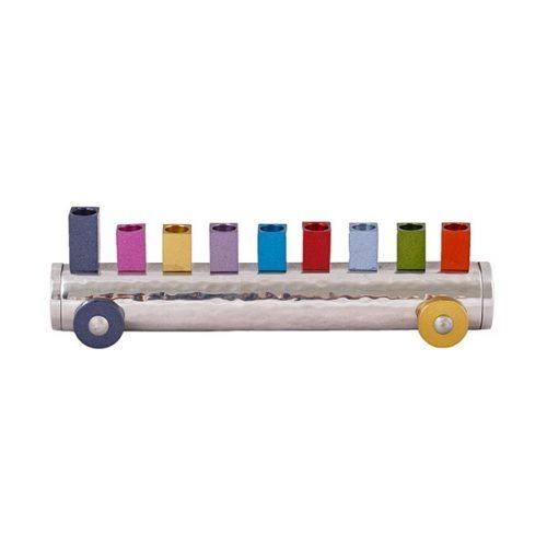 Emanuel Hammered Train Menorah