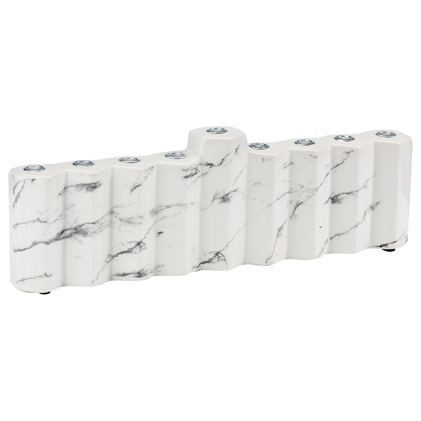 White Marble Hexagon Menorah