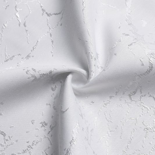 White/Silver Marble Jacquard Tablecloth #1306