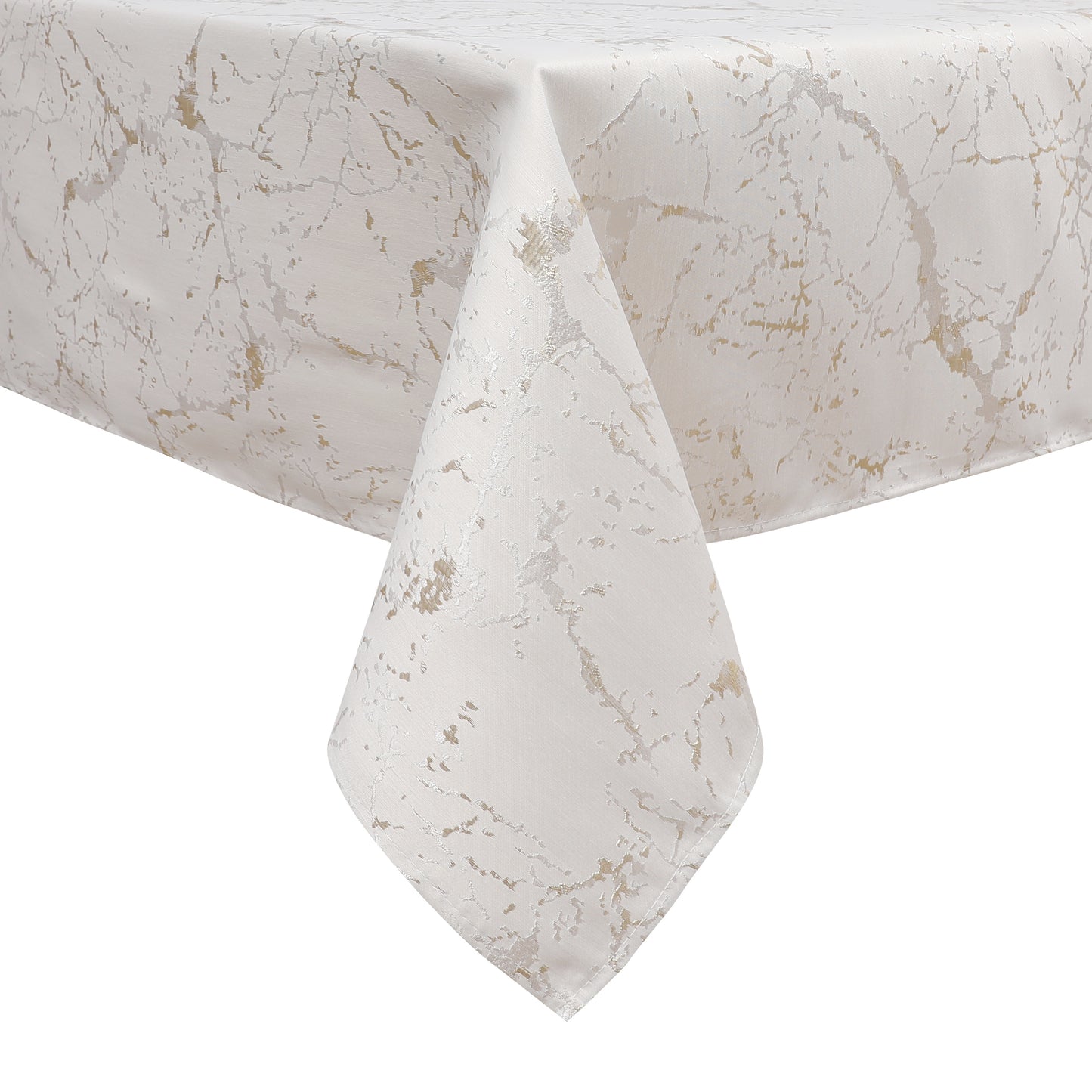 White/Gold Marble Jacquard Tablecloth #1307