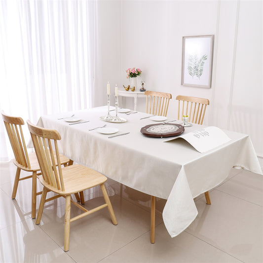 White/Gold Desert Jacquard Tablecloth #1336