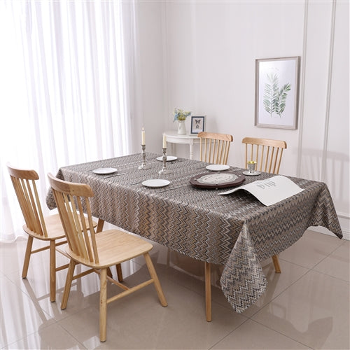 Dark Zigzag Jacquard Tablecloth #1340