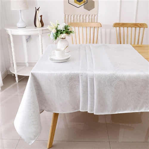 Forest White Jacquard Tablecloth #1351