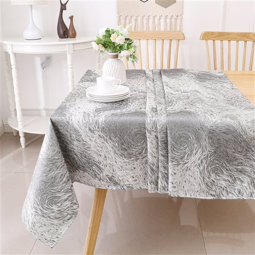 Forest Gray Jacquard Tablecloth #1353