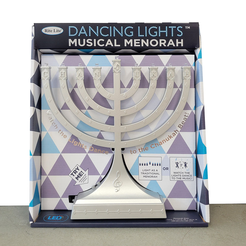 Silvertone “Dancing Lights” Musical Menorah