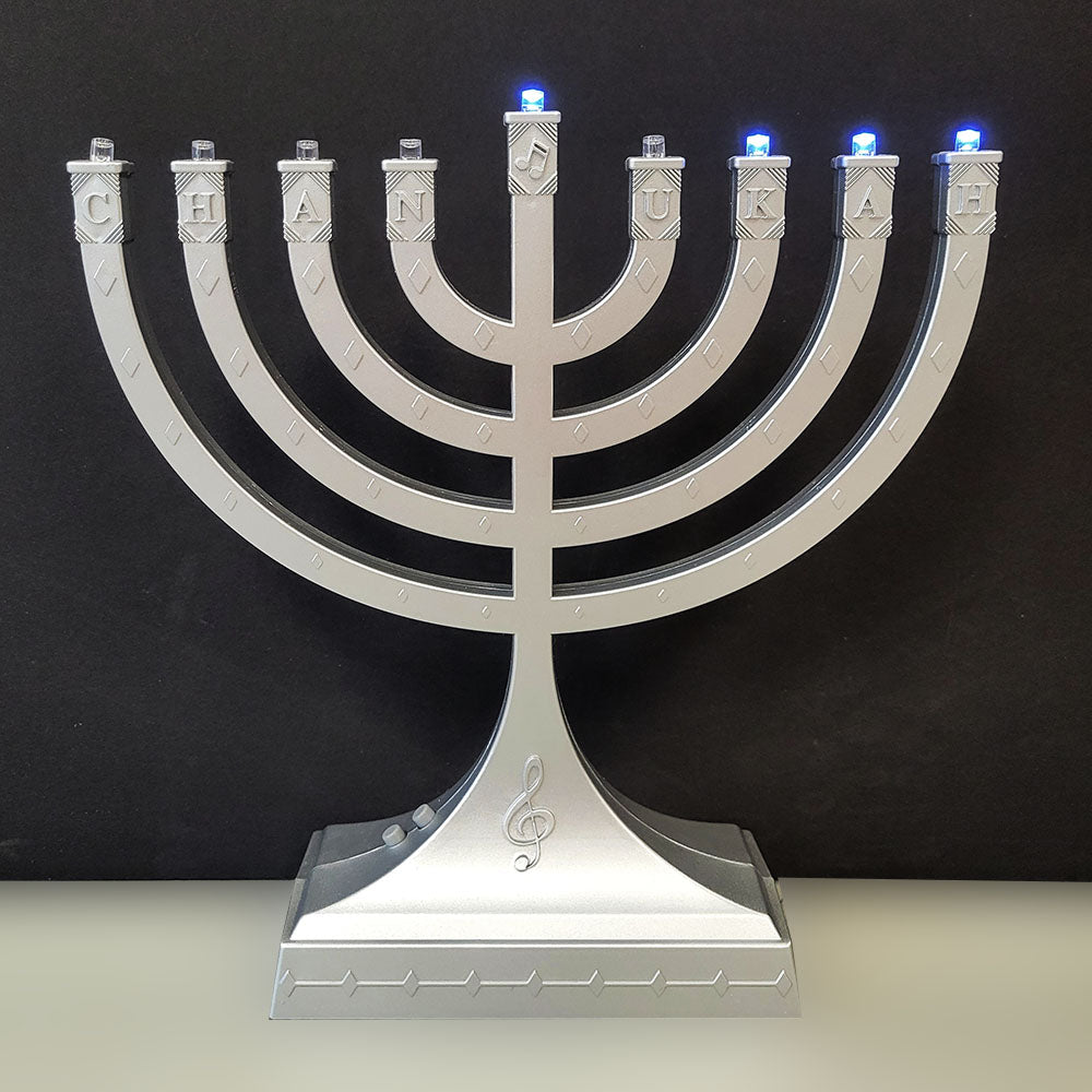 Silvertone “Dancing Lights” Musical Menorah