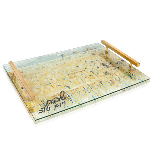 Painted Kotel Challah Board by Zelda