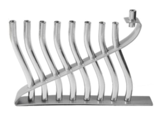 Emanuel Anodized Wave Menorah-Silver