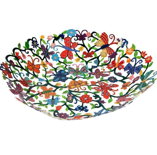 Emanuel Large Laser Cut Bowl-Butterflies