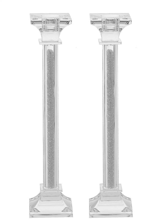 Crystal and Stone Candlesticks