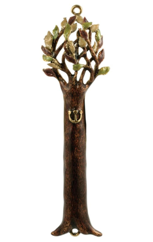 Tree Seasons Mezuzah Case - Brown