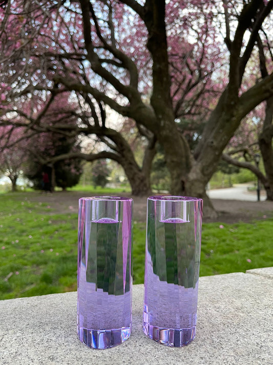 Purple Crystal Candlesticks