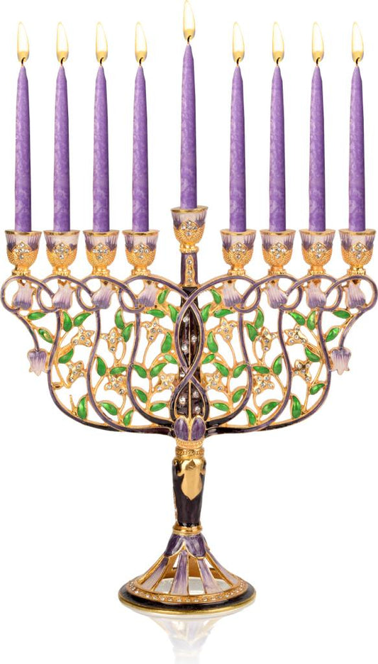 Jeweled Flowered Branch Menorah