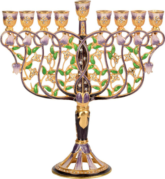 Jeweled Flowered Branch Menorah