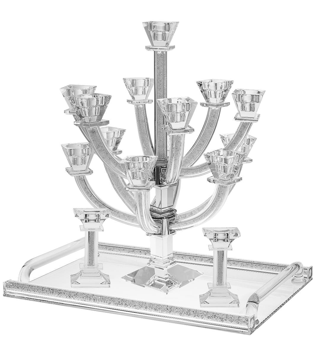Crystal Candelabra With Crystal Stones #1631