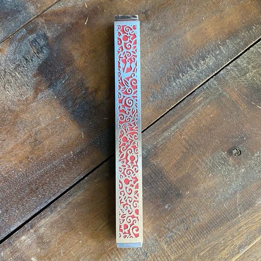 Emanuel Metal Cutout Mezuzah Case