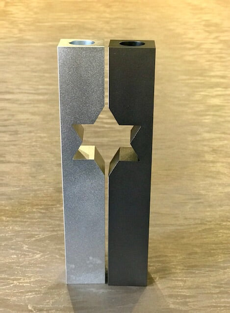 Star of David Sculpted Candlesticks