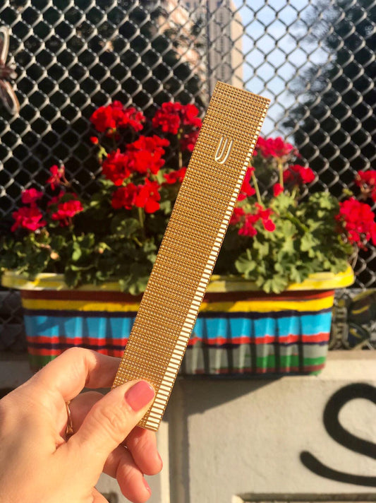 Gold Notebook Mezuzah Case—Large