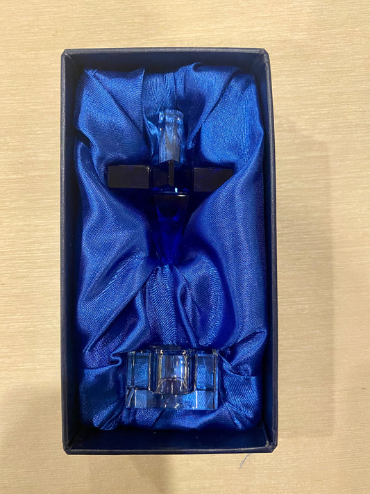 Star of David Blue Crystal Star Dreidel