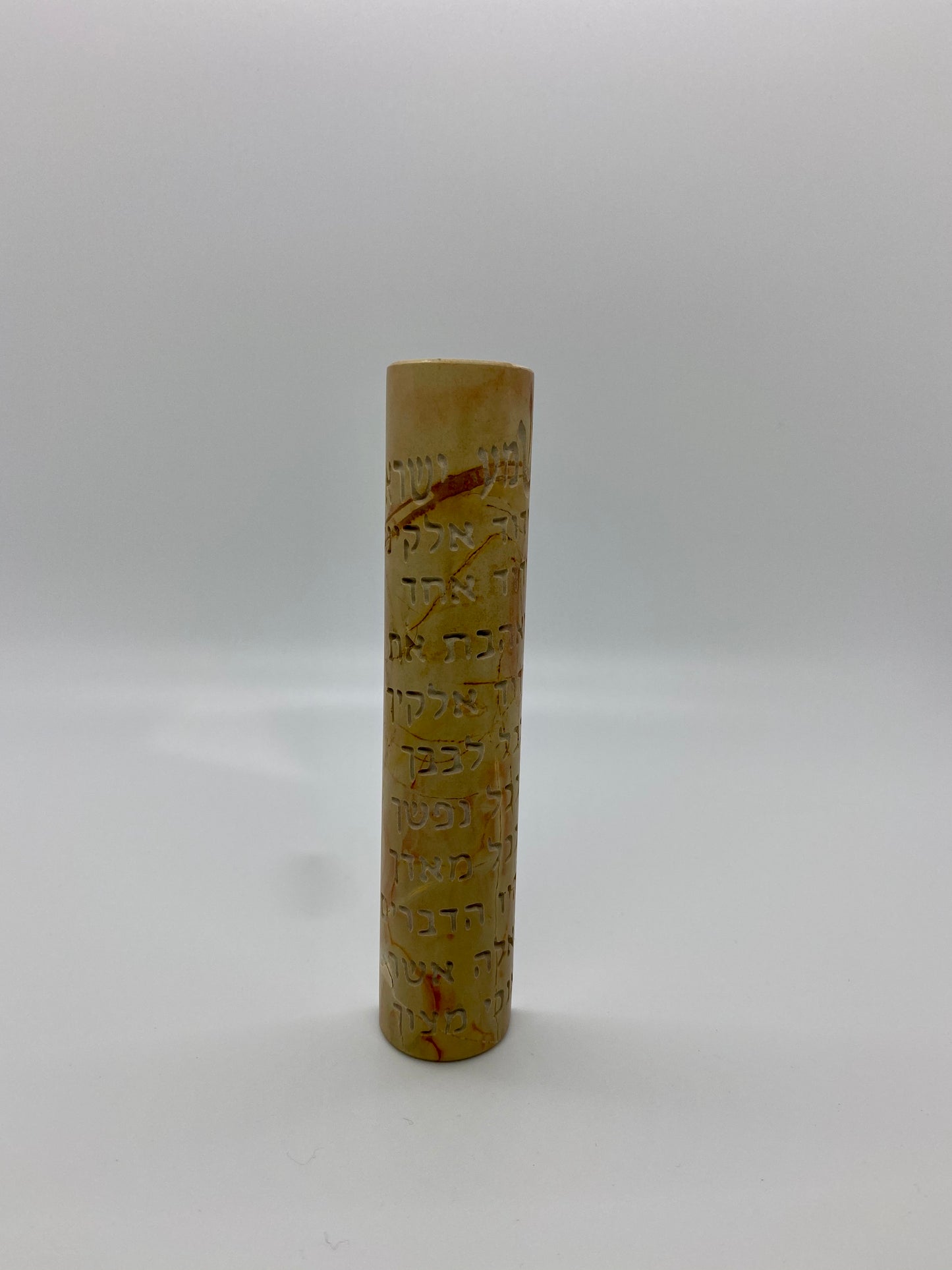 Jerusalem Stone Shema Mezuzah Case [small]