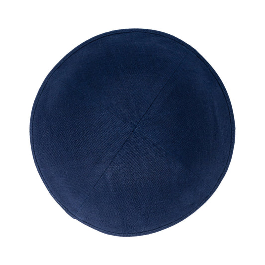 Navy Linen Kippah