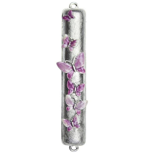 Lavender Butterfly Mezuzah Scroll