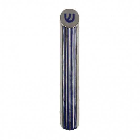 Navy Stripes Mezuzah Case